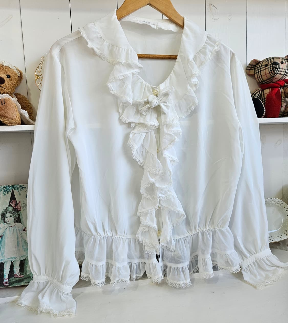 프릴 리본 블라우스 상품이미지2