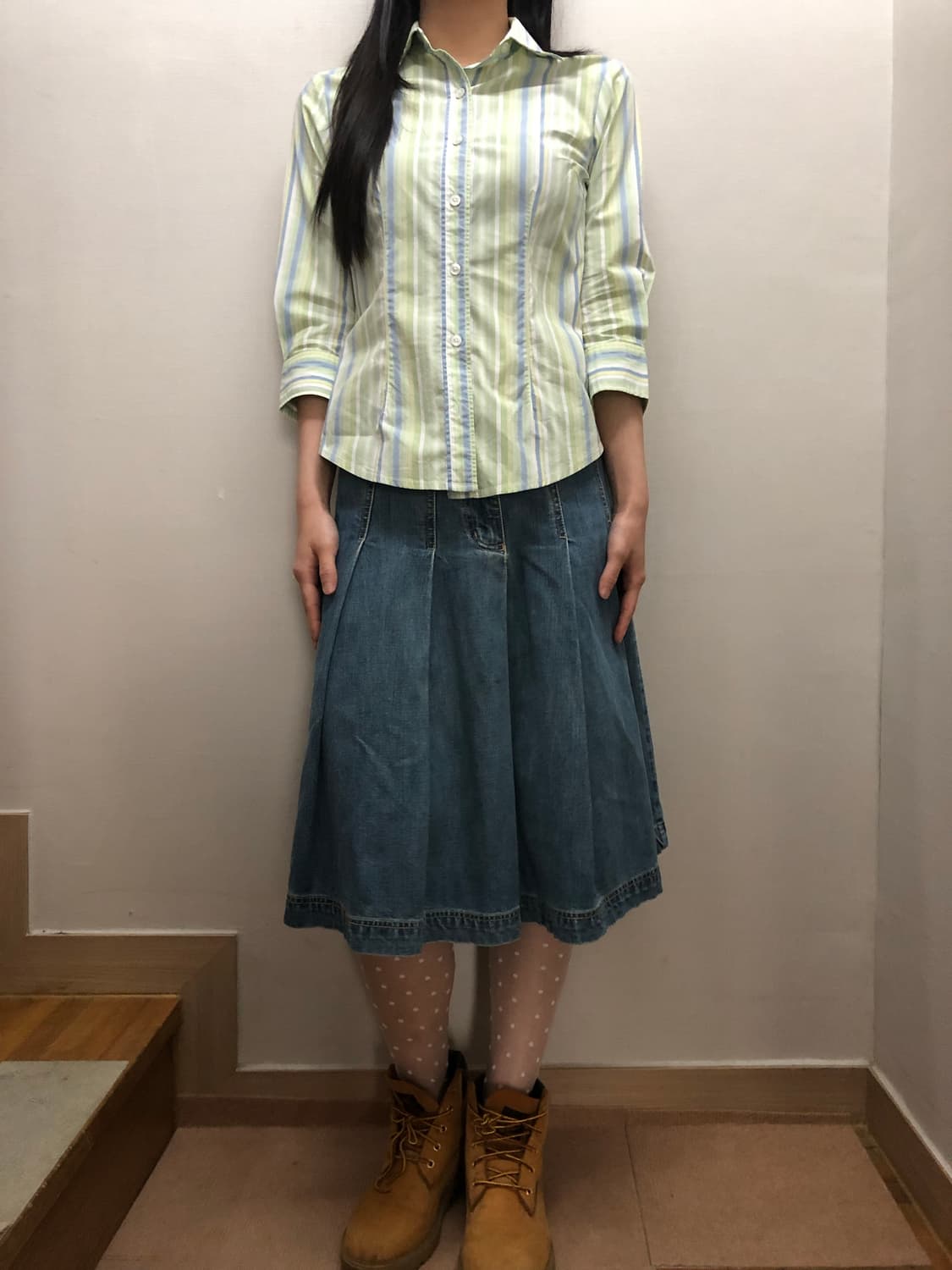 빈티지 갭 그린 체크 셔츠 상품이미지9