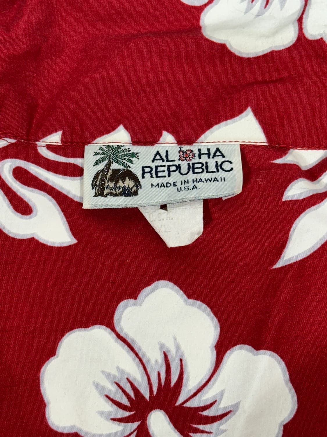 빈티지 레드 하와이안 꽃 패턴 반팔 오버핏 셔츠 상품이미지6
