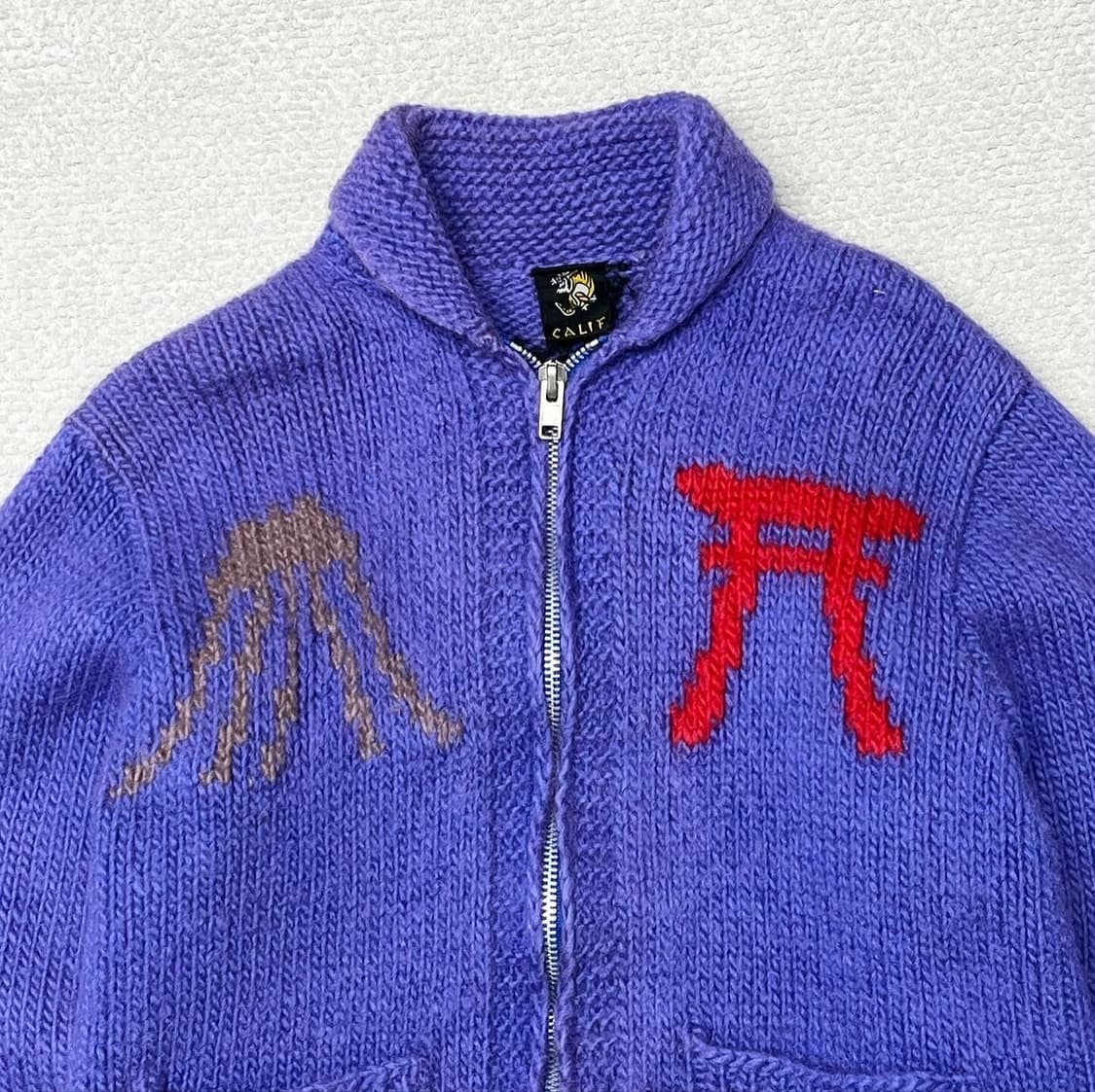 재패니즈 빈티지 퍼플 코이 헤비 울 가디건  상품이미지5