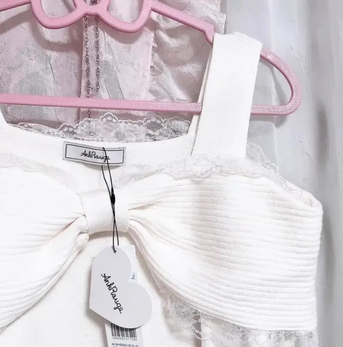 앙크루즈 리본 오프숄더 니트 히메갸루 달천깔 리즈리사 트랄라라 고전 라떼 상품이미지2