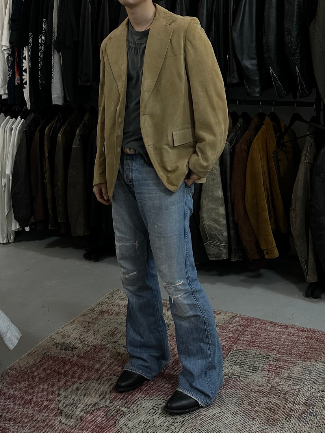 80's 빈티지 Sears 시어스 오크브룩 디어스킨 벅스킨 블레이저 상품이미지2