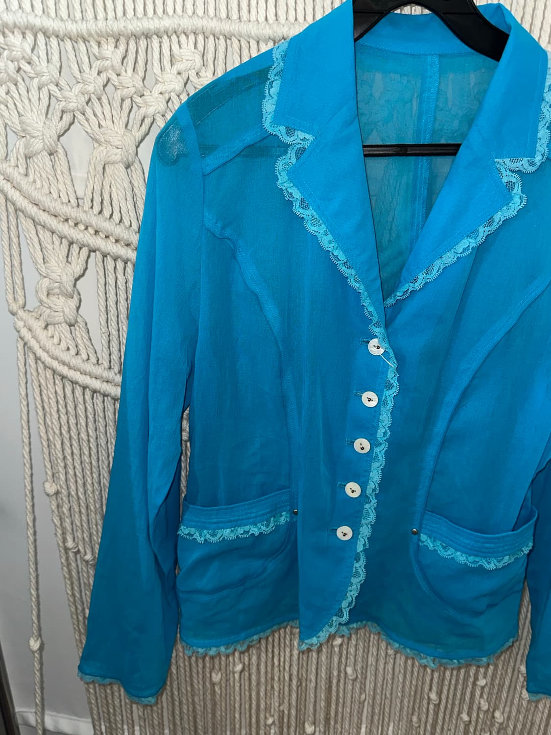 레이스 시스루 슬림 자켓 블라우스 상품이미지4