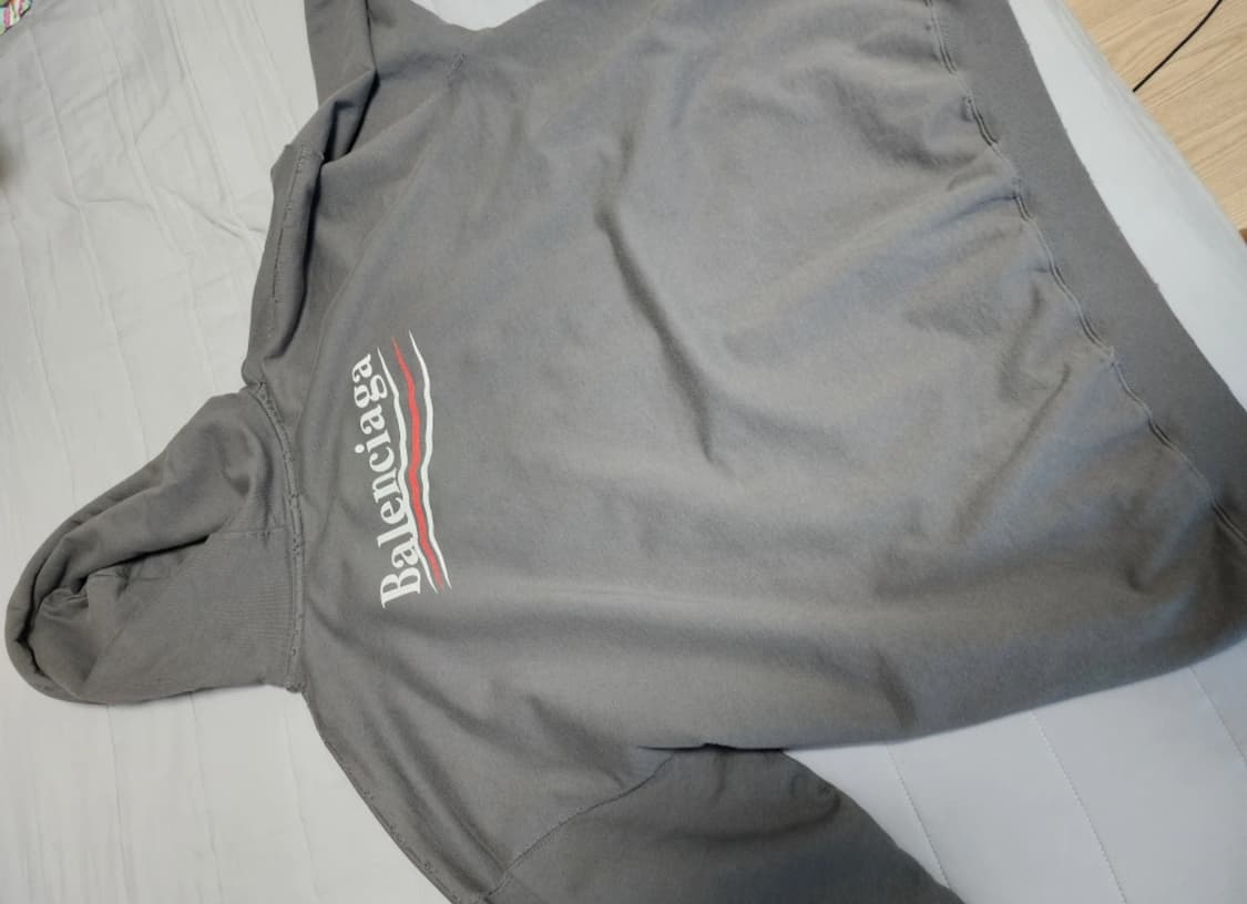 [xs] 발렌시아가 폴리티컬 캠페인 라지핏 후드 그레이 상품이미지2