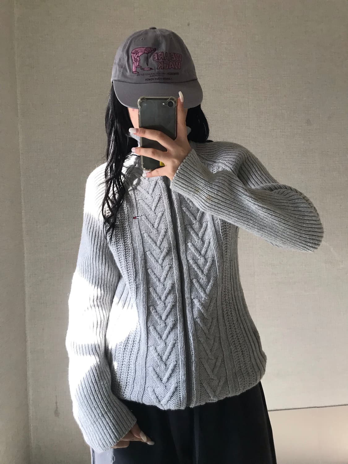 타미힐피거 오트밀 니트집업 상품이미지1