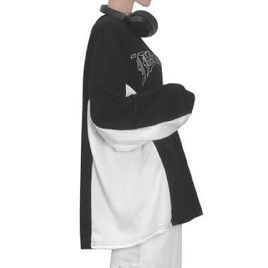 피소녀 오버핏 배색 맨투맨 상품이미지2