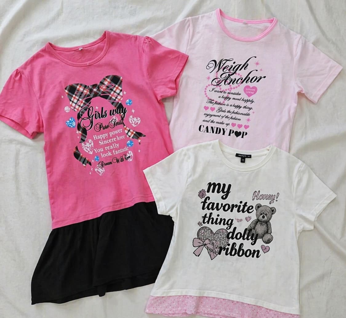 프린팅 반팔 티셔츠 3종 세트일괄 상품이미지1