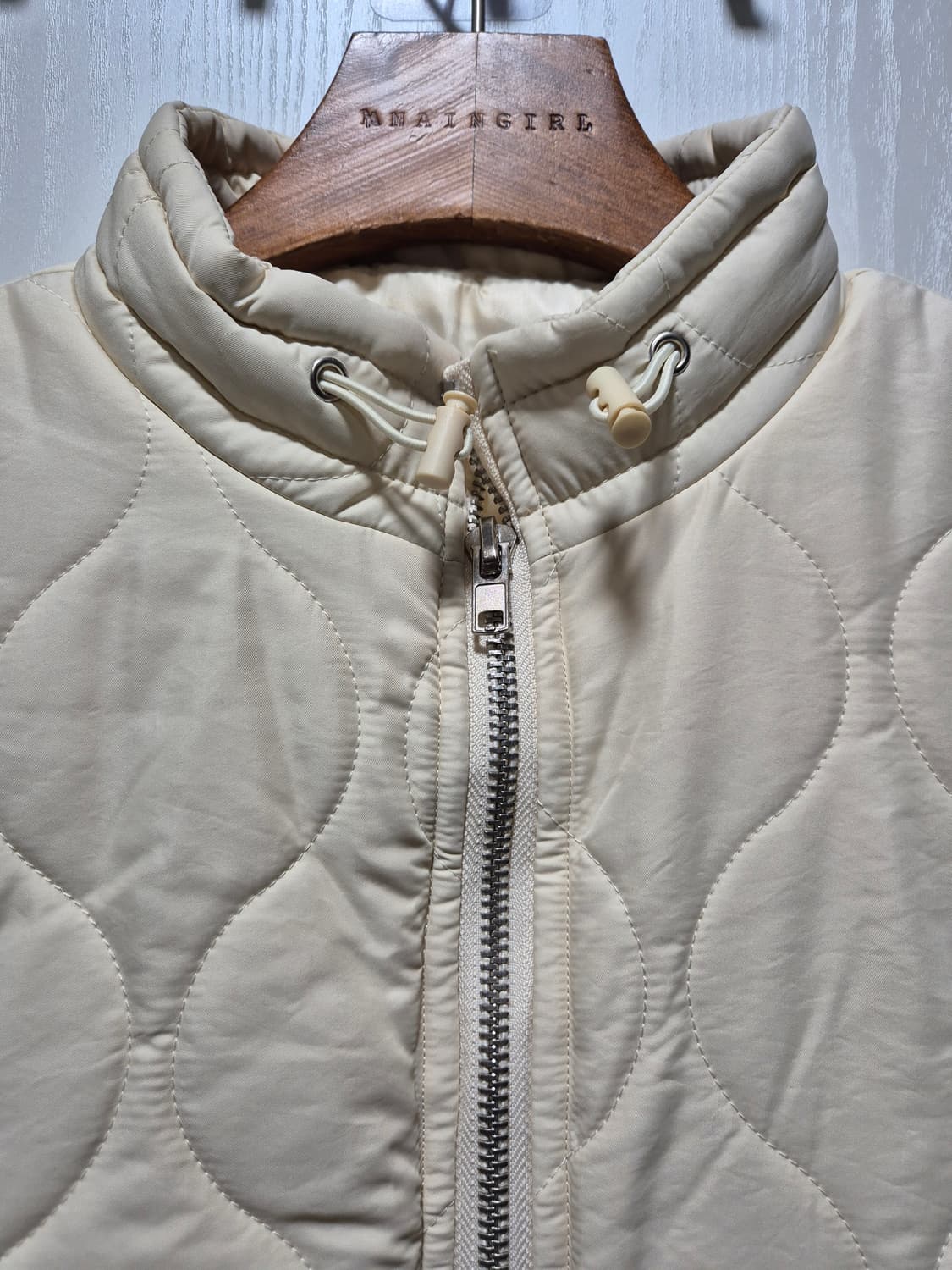 빈티지 아이보리 퀼팅 패딩 조끼 상품이미지3