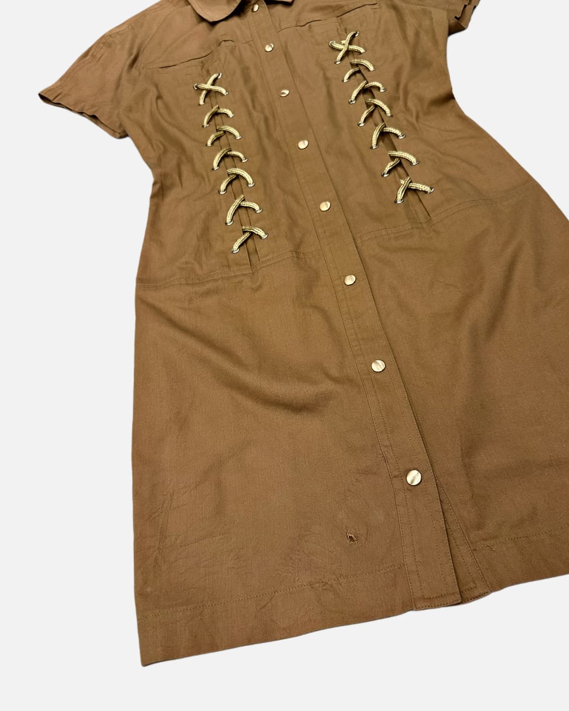 beige lace-up detail dress 상품이미지3