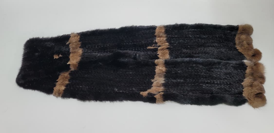 천연 밍크 머플러 / 총장 170 블랙+브라운 상품이미지6