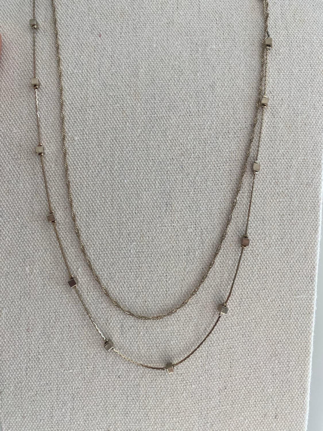 빈티지 레이어드 큐브 목걸이 상품이미지4
