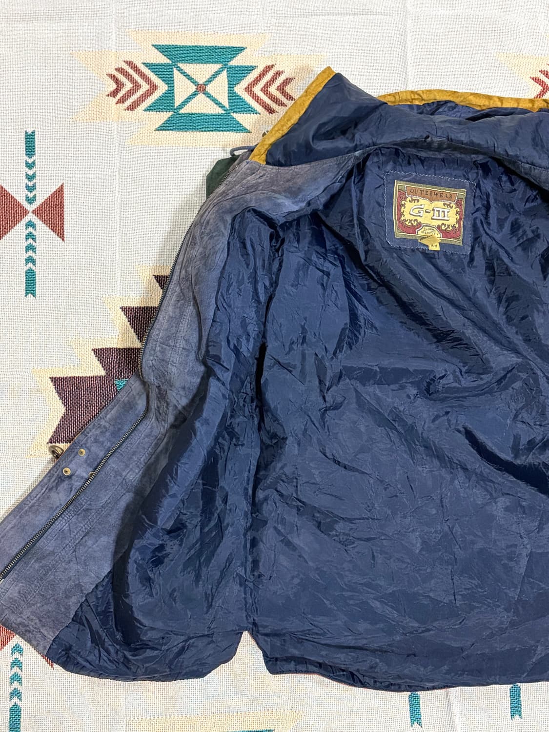 90s 글로벌 아이덴티티 파이어맨 컬러웨이 레더 코트자켓 상품이미지4