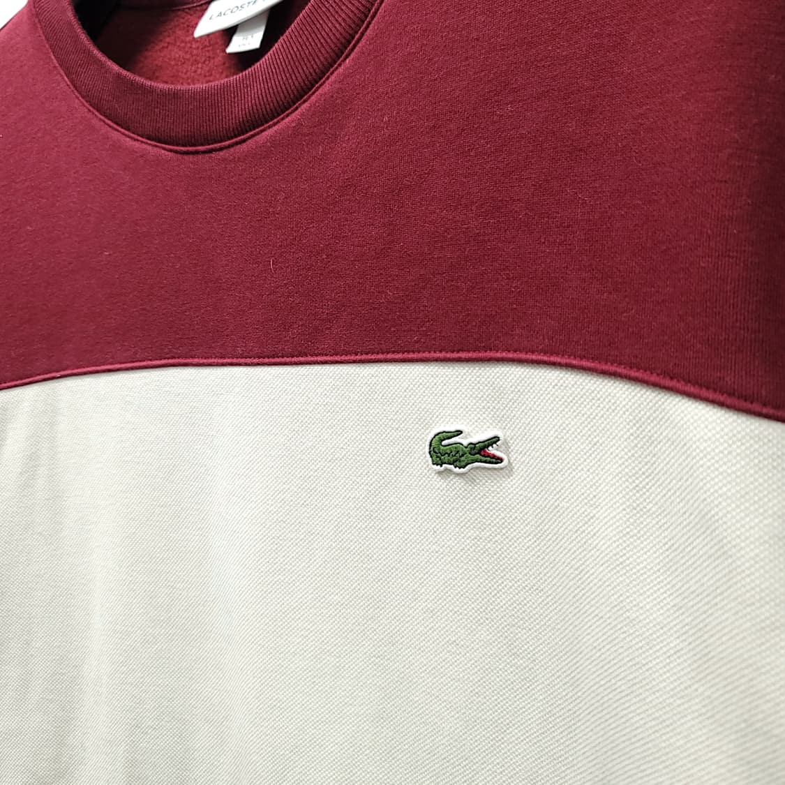 [L] 라코스테 컬러블록 크루넥 기모 스웻셔츠 맨투맨 상품이미지5
