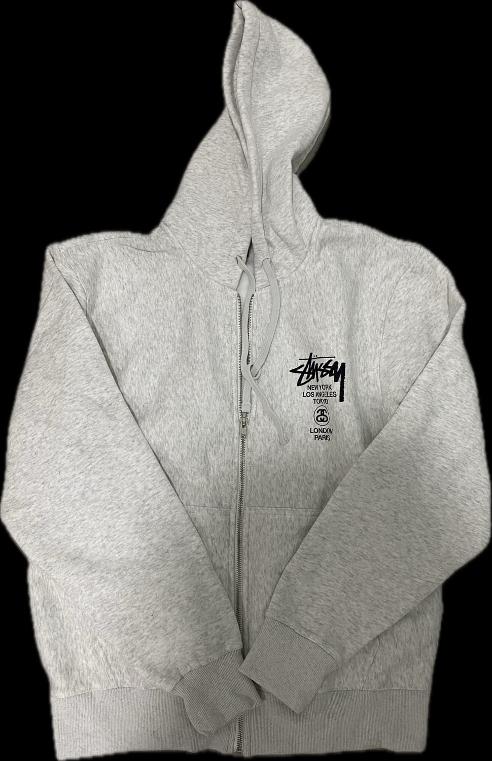 Stussy World Tour Zip Hoodie Ash Heather 상품이미지1