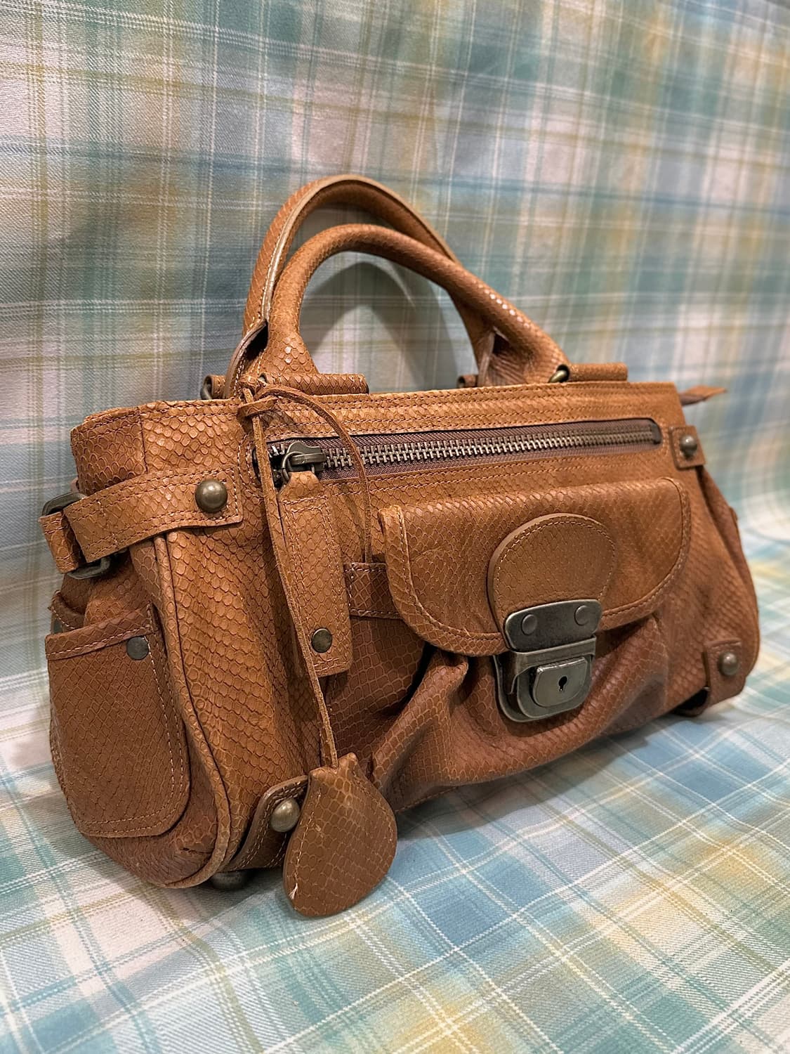 brown leather handbag 상품이미지2