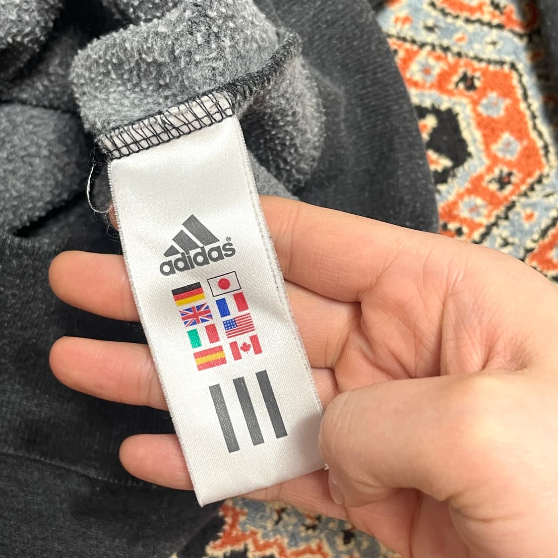 아디다스 삼각로고 차콜 기모 후드집업 남성95 상품이미지7