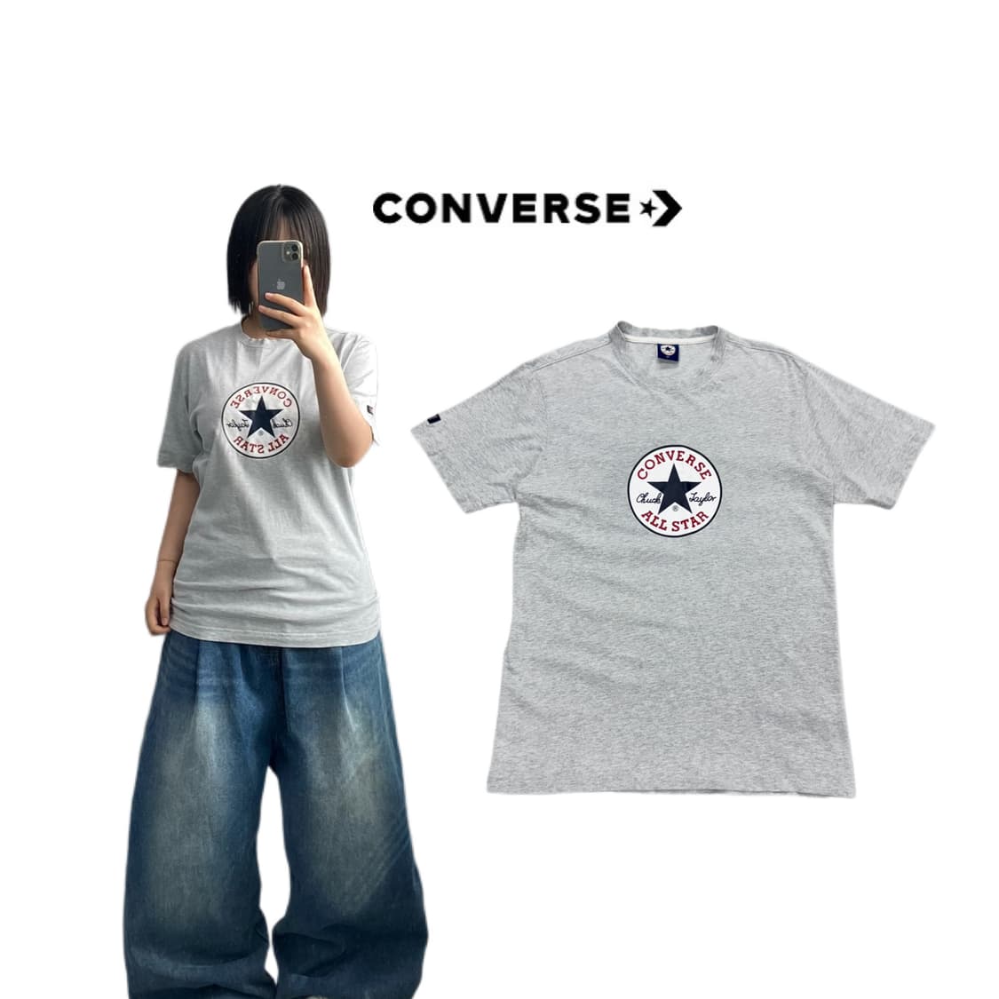 컨버스 Y2K 미들로고 반팔 티셔츠 상품이미지1
