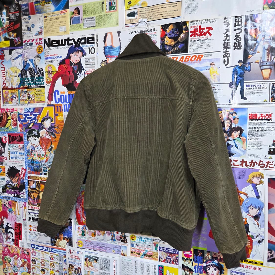 JPN 카키 브라운 배색 코듀로이 누빔 점퍼 상품이미지5