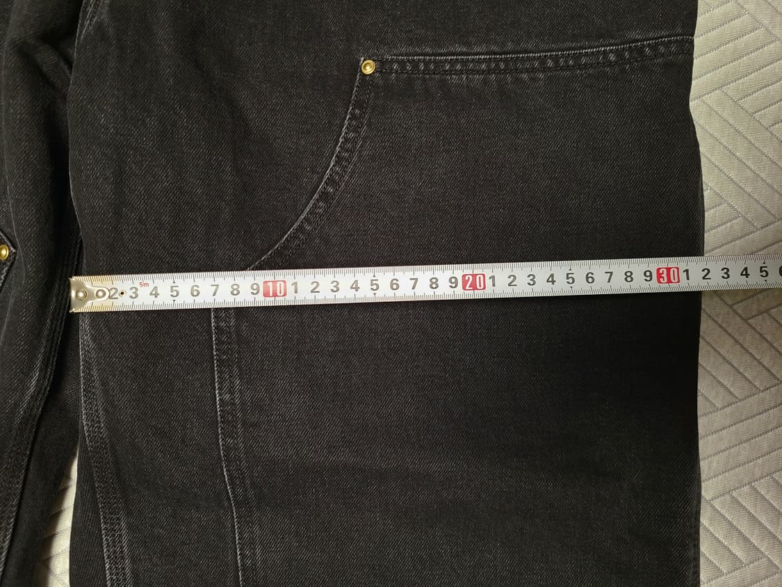 칼하트 WIP 내쉬 더블 니 팬츠 스미스 블랙 스톤 워시드 XL 사이즈 상품이미지4