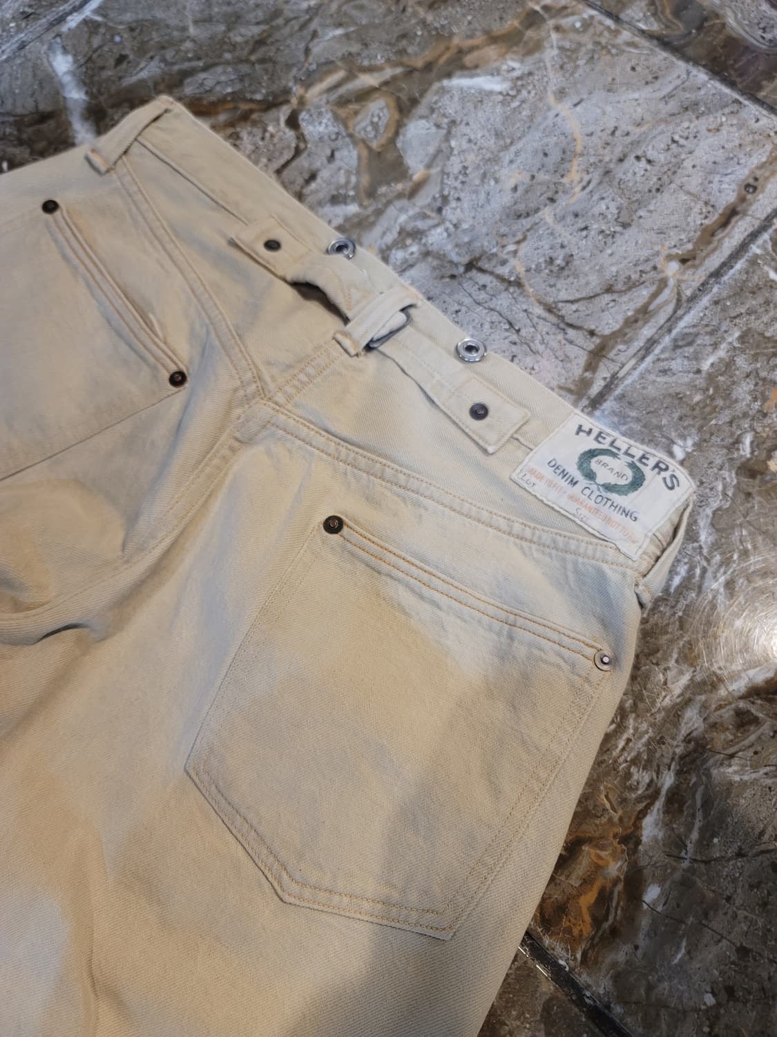 웨어하우스 오트밀 신치백 셀비지 워크팬츠  상품이미지3