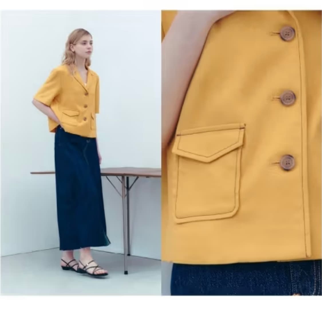 25SS LUCKY BRAND 프렌치 린넨 혼방 하프슬리브 자켓 상품이미지2