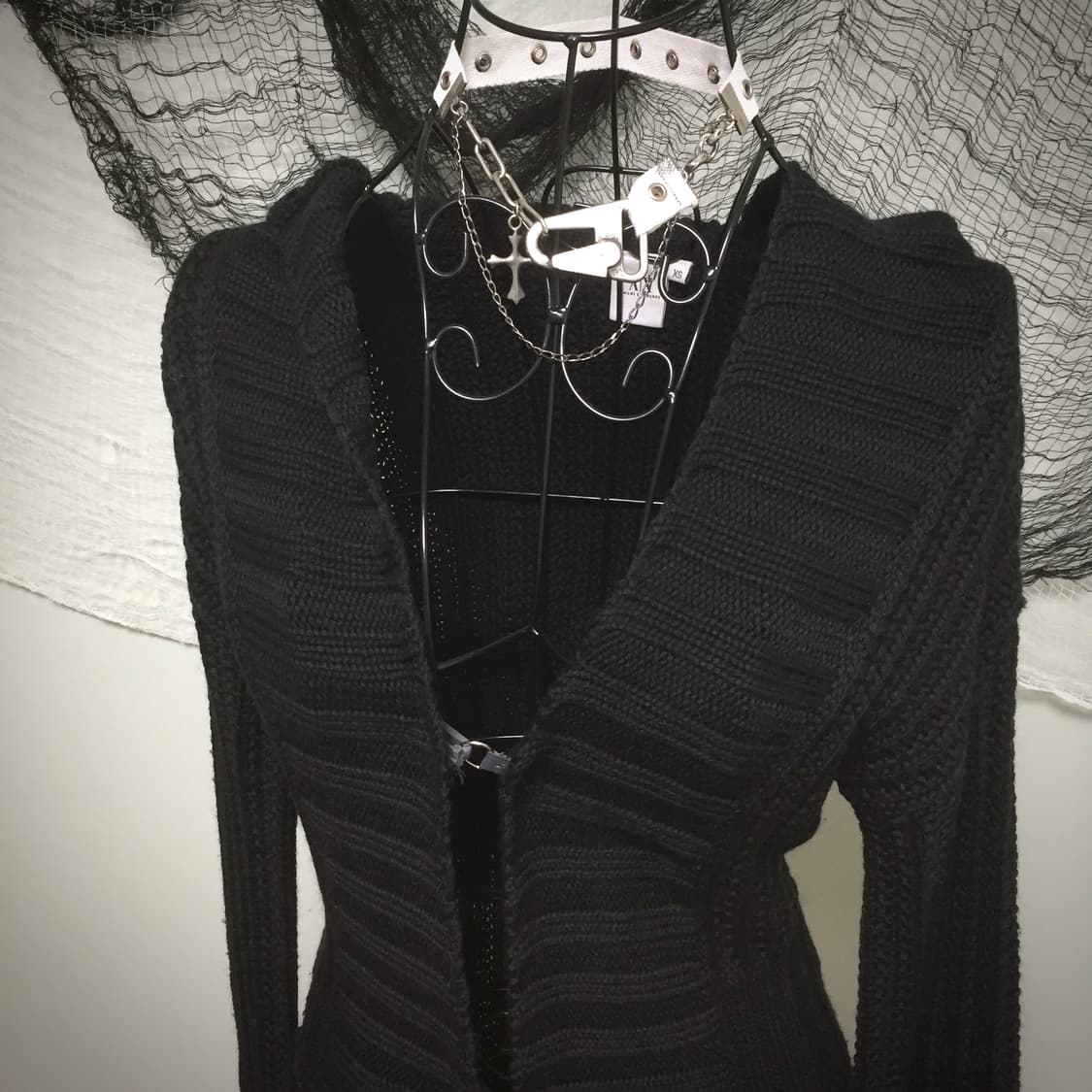 Armani  black button long knit cardigan 상품이미지2