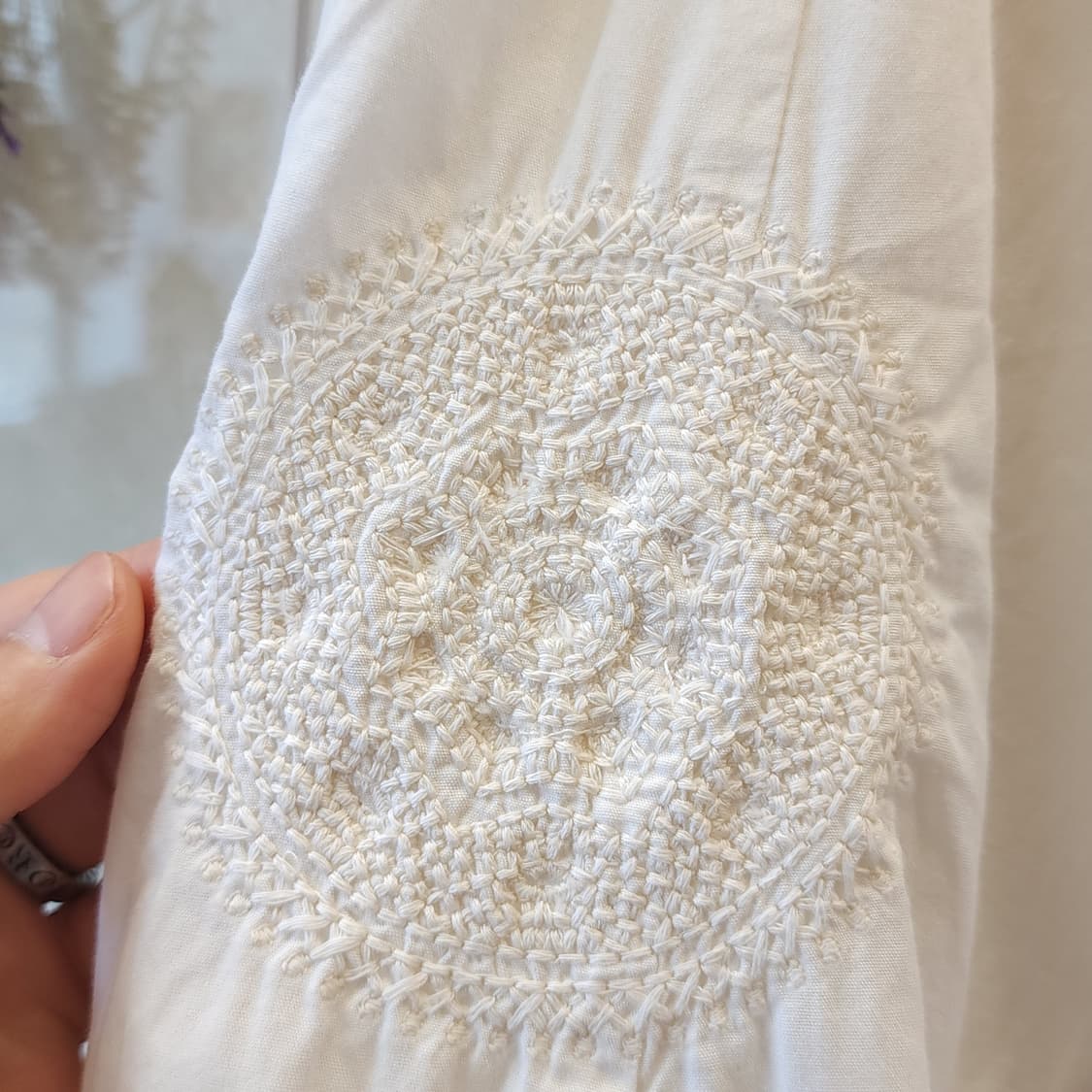 90s 빈티지 스커트 유럽  화이트 스커트 자수 스커트 상품이미지9