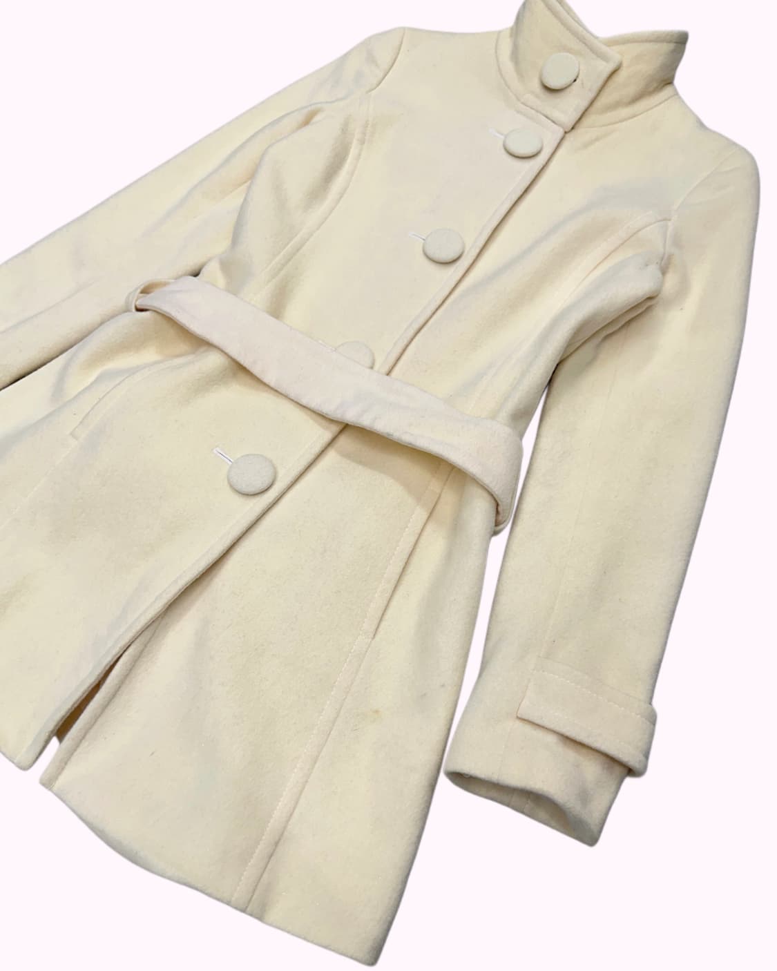 FEROUX glitter yellow ribbon belted coat 상품이미지5