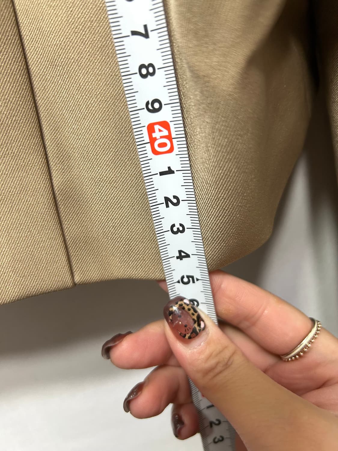 여성 크롭형 자켓 댄디 베이지 새상품 F 실측  상품이미지5