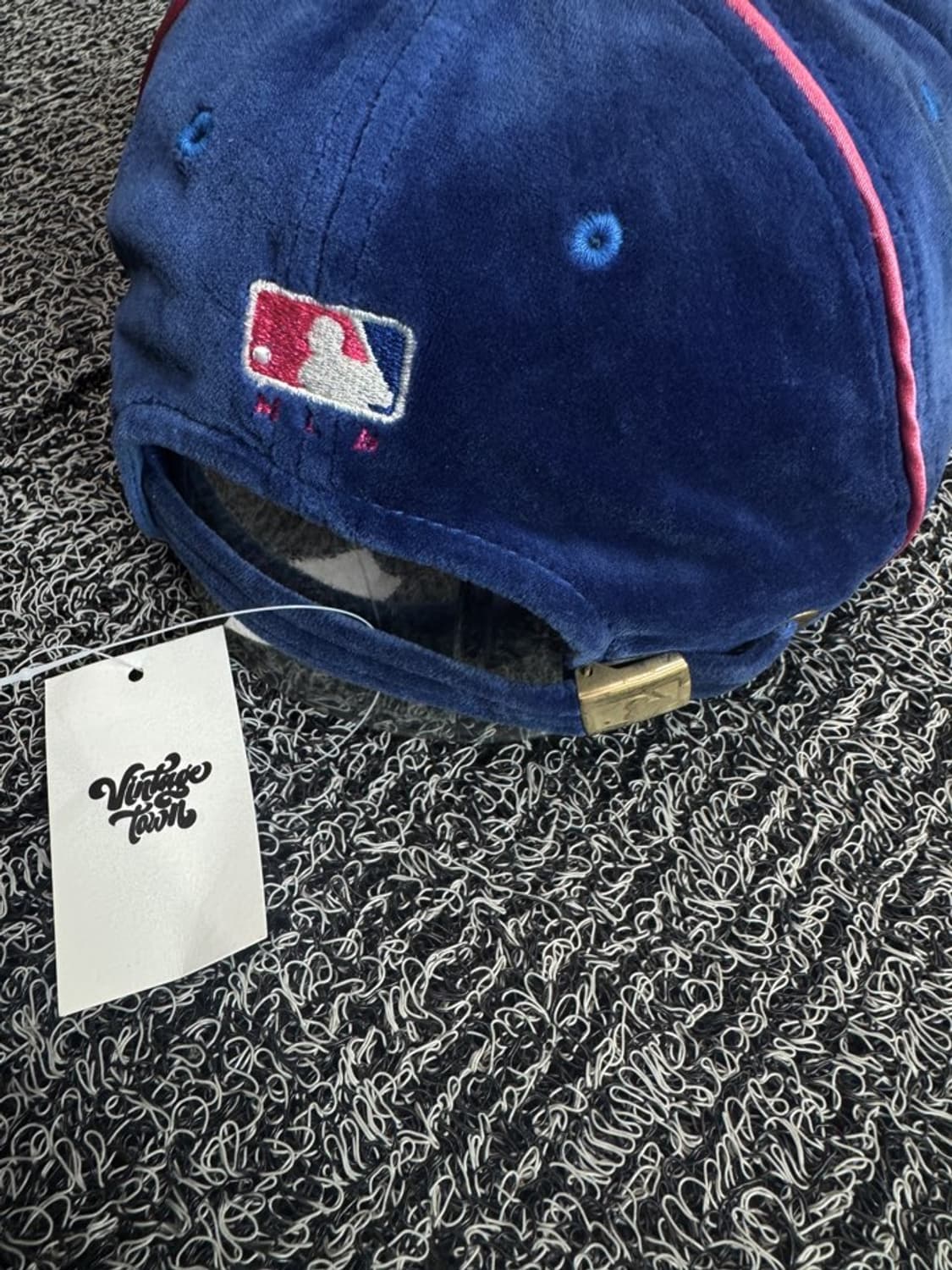 00s MLB 올드스쿨 뉴욕 메츠 벨벳 베이스볼 캡 상품이미지3