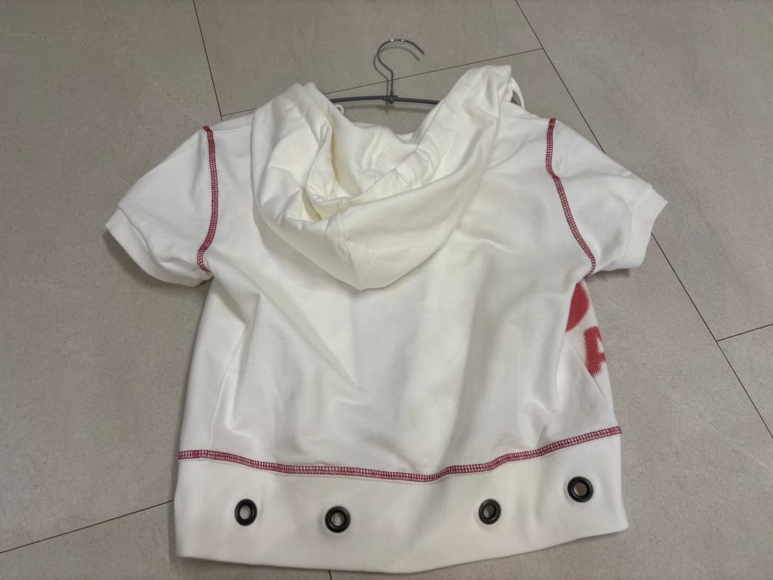 아캄 Hooded Eyelet Half Zip-Up (White) 상품이미지3