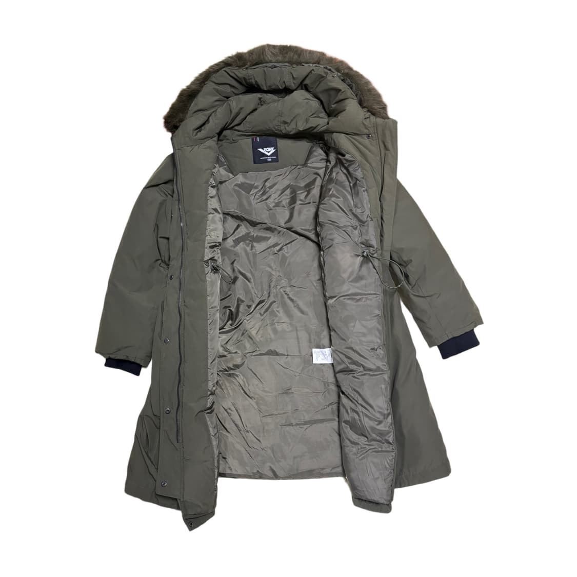 빈티지 PONY 핑크카키퍼 후드 롱 패딩 코트 상품이미지6