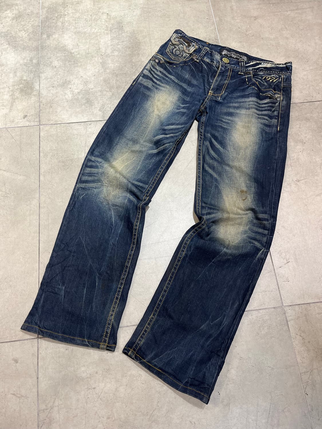 RED PEPPER 락펑크 십자가 와이드 데님 팬츠  상품이미지6