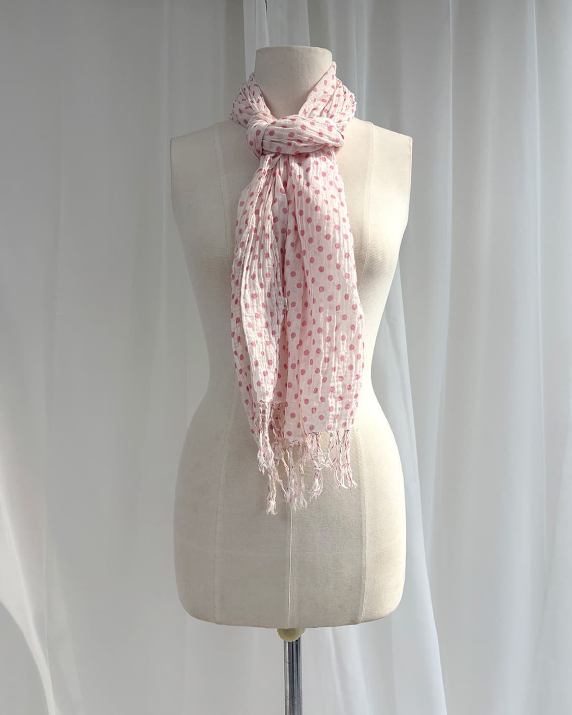 바하 핑크 땡땡이 레트로 스카프 상품이미지1