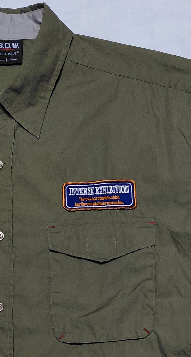 [L] B.D.W 바디웨이브 밀리터리 패치 워크 셔츠 카키 (빈티지) 상품이미지3