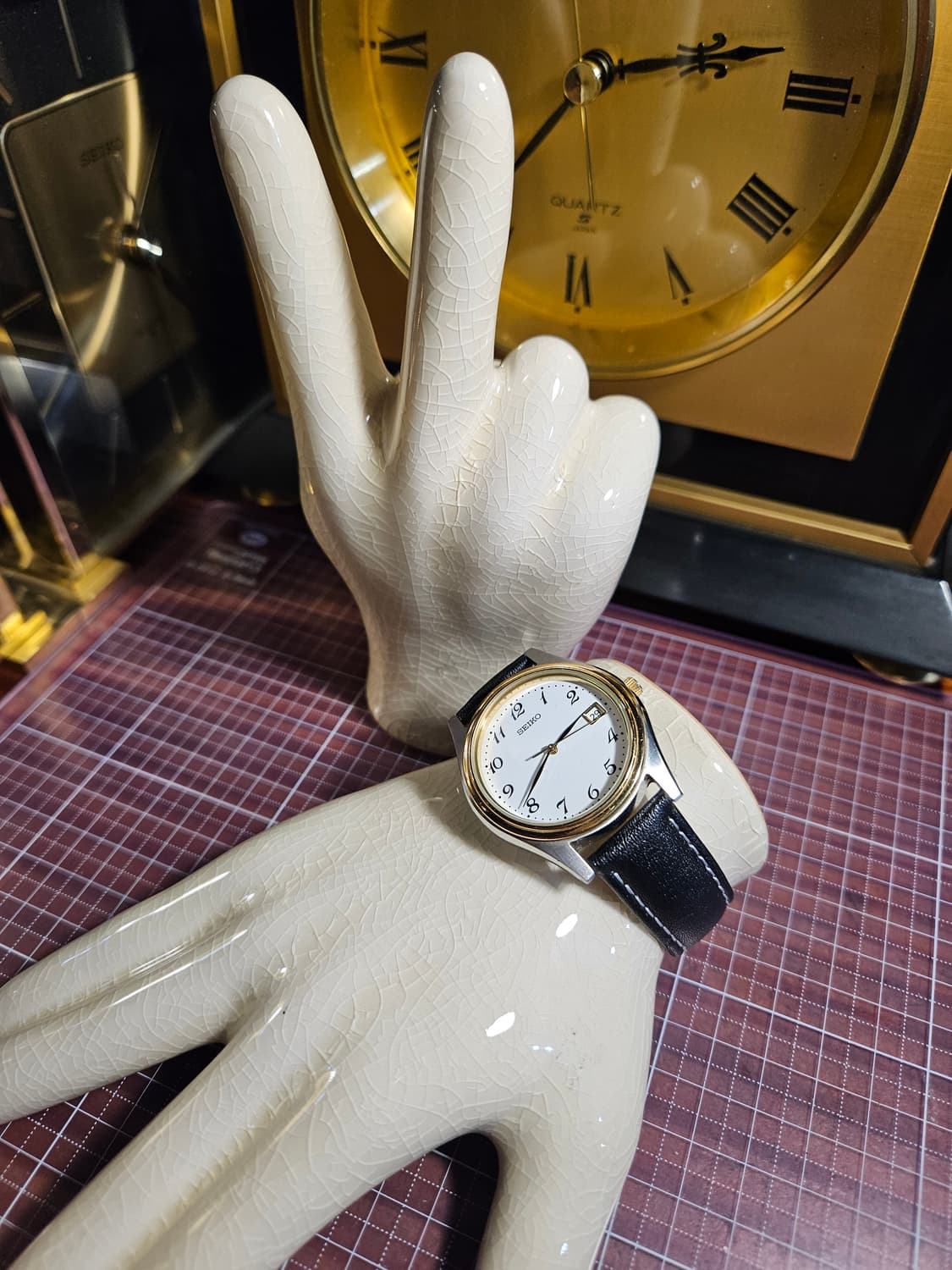 빈티지 세이코 가죽 쿼츠 시계 상품이미지2
