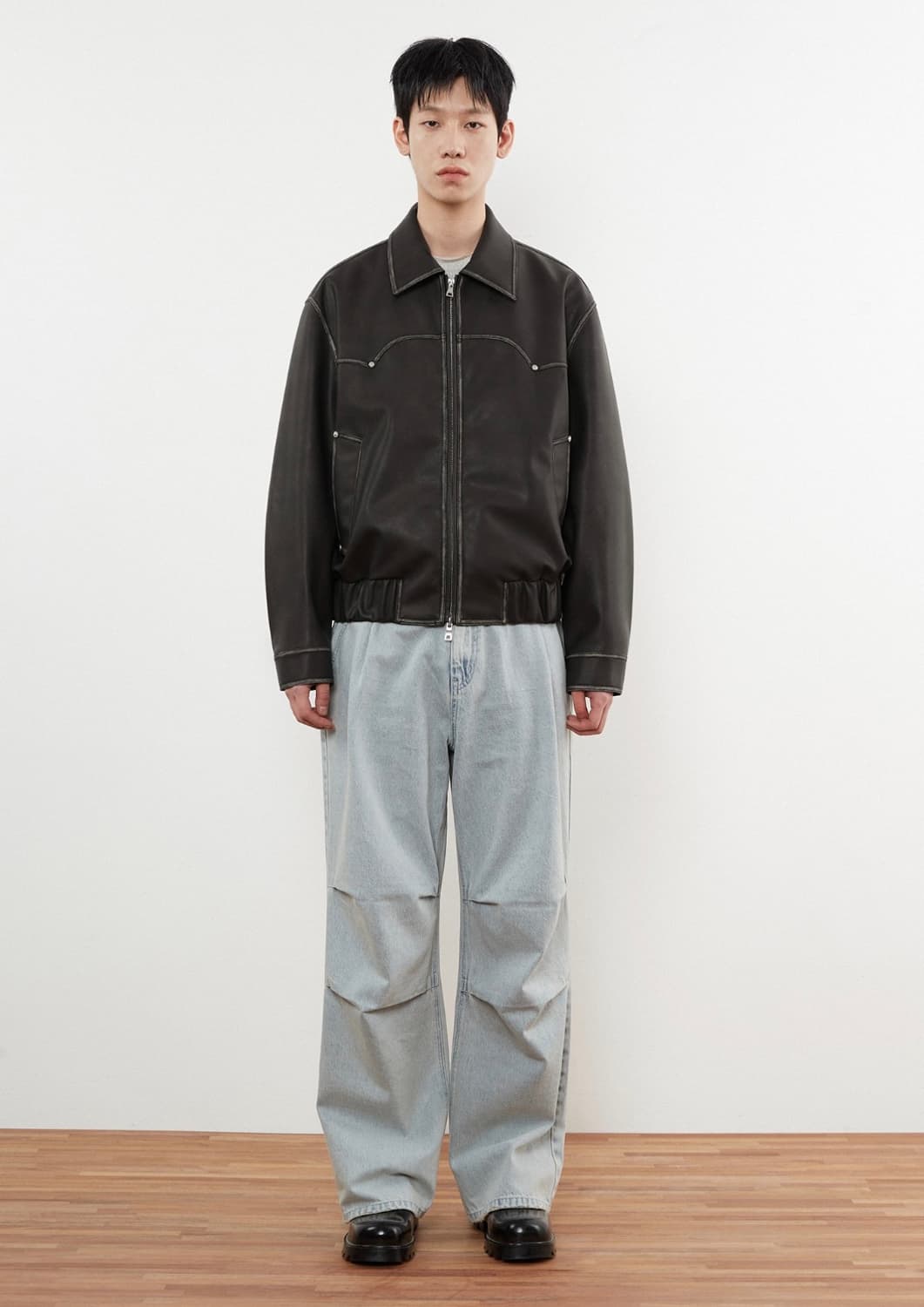 키뮤어 빈티지 웨스턴 레더 자켓 M 상품이미지2