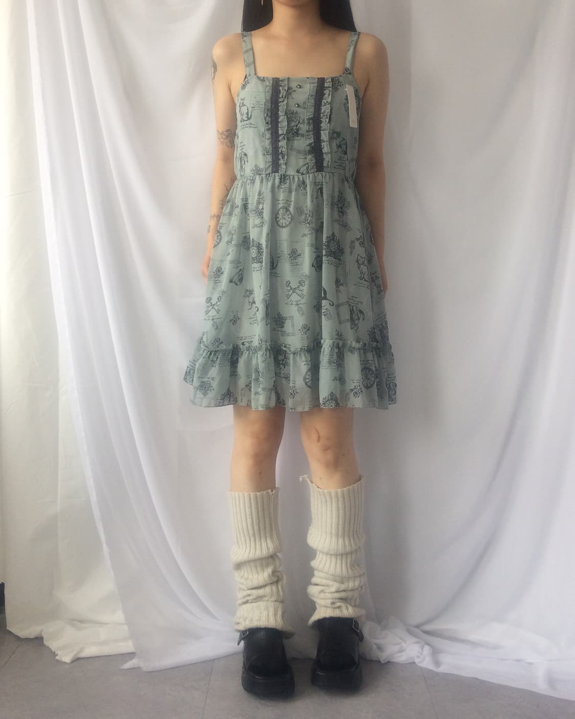 Pattern point sleeveless onepiece 상품이미지1