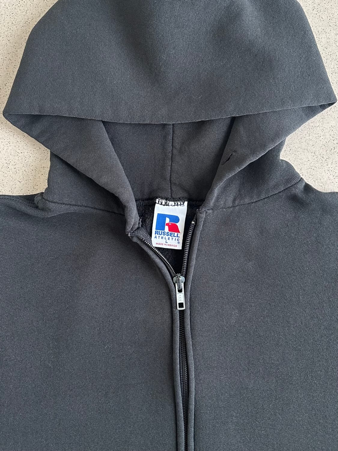 90s 빈티지 러셀 후드집업 블랙 L 상품이미지8