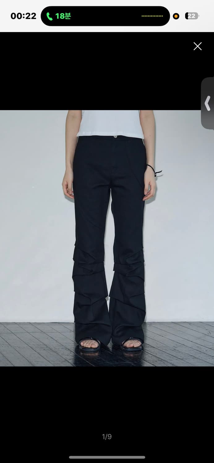 시스에이 이레귤러 코튼 플레어 턱 팬츠 상품이미지1