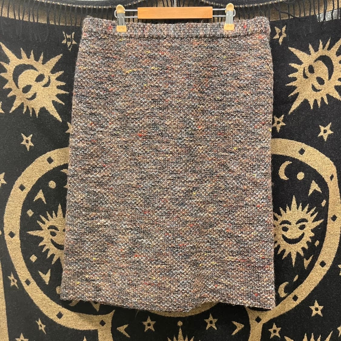 빈티지 보헤미안 에스닉 모직 일자핏 미디스커트 K0020 상품이미지3