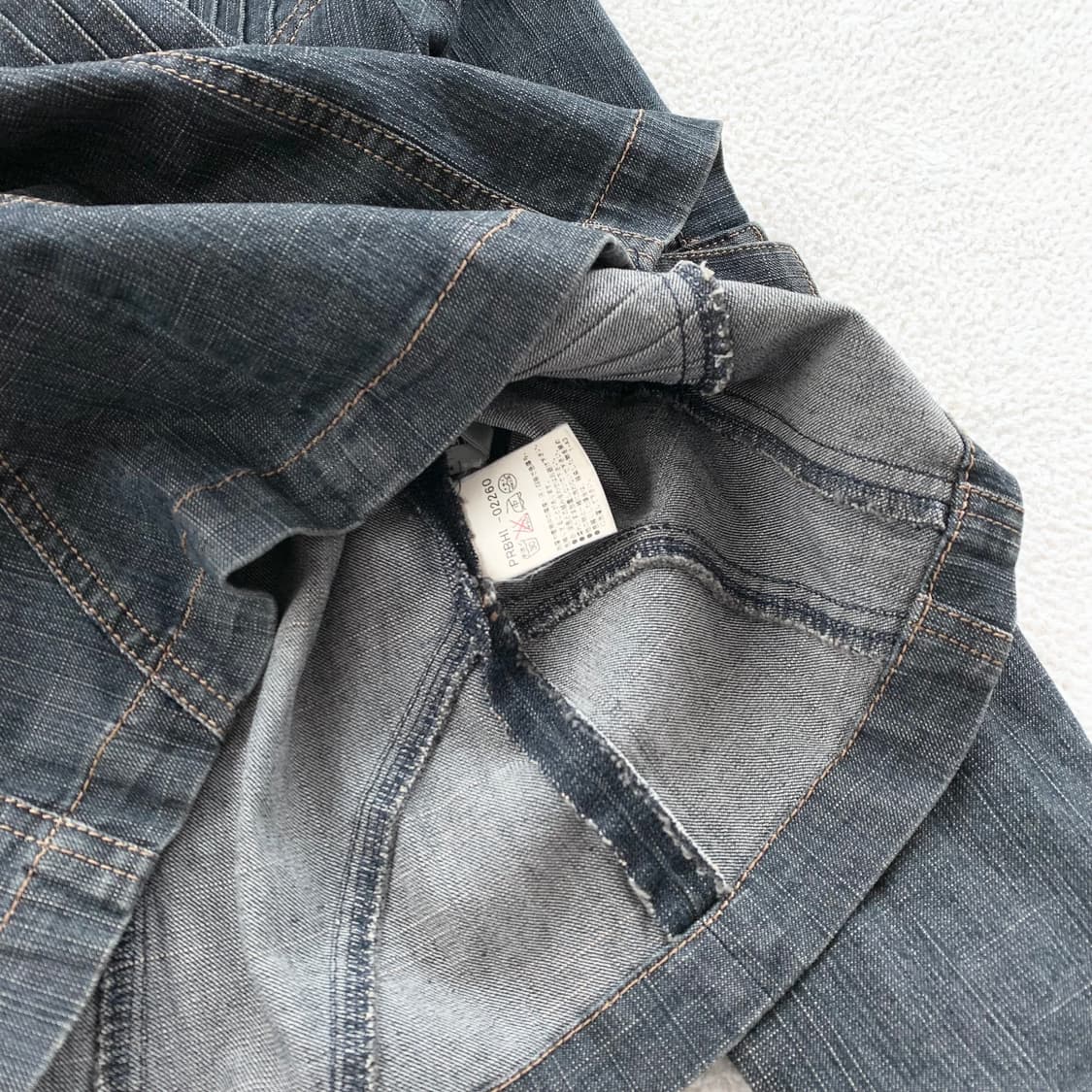 빈티지워싱 핀턱 데님자켓 상품이미지4