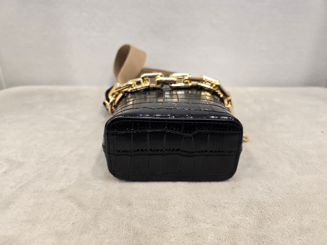거의새거) 핀에스커 블랙 악어 패턴 미니 크로스백 토트백  폰백 상품이미지6