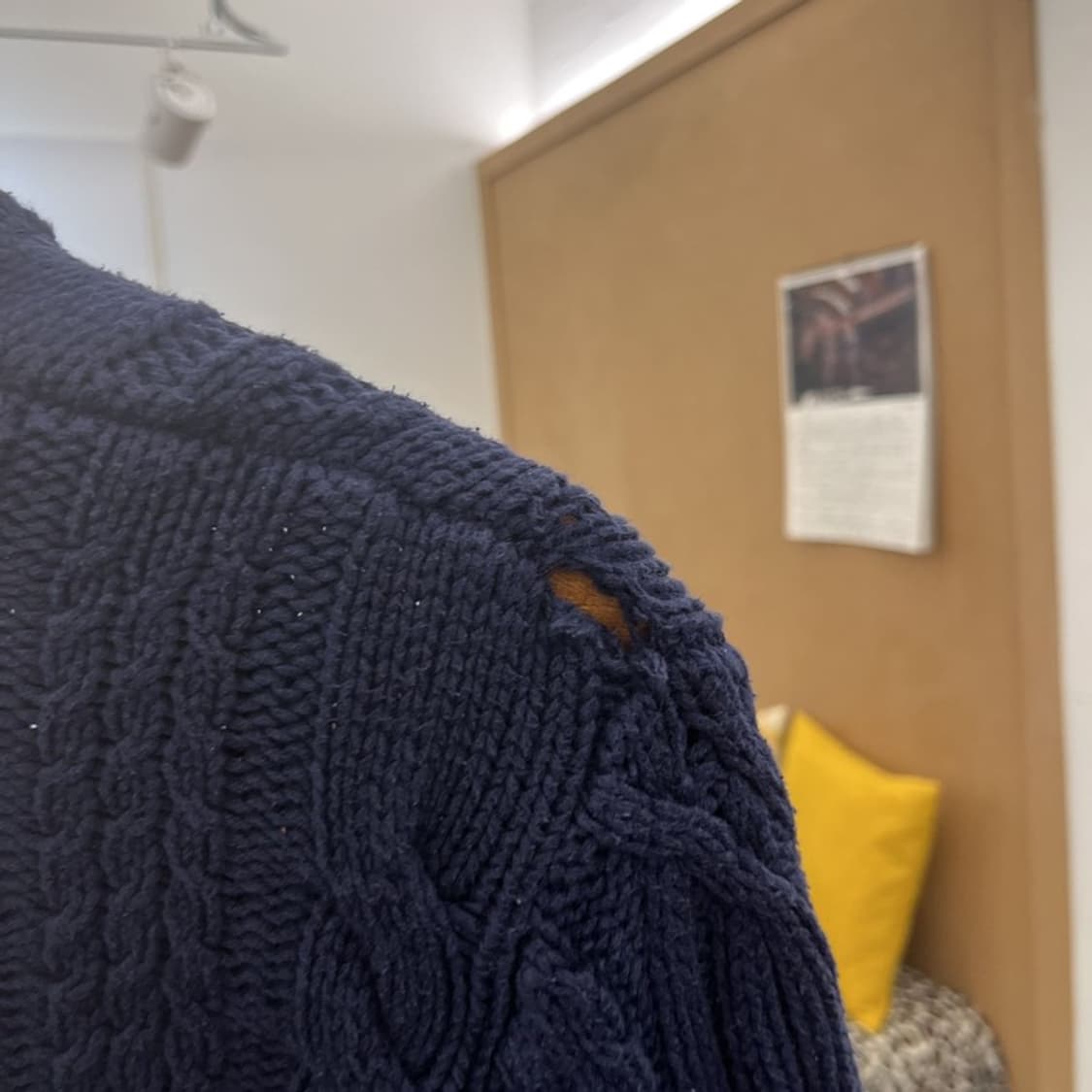 아베크롬비 레트로 빈티지 숄카라 뜨개 버튼 가디건 L C10339 상품이미지7