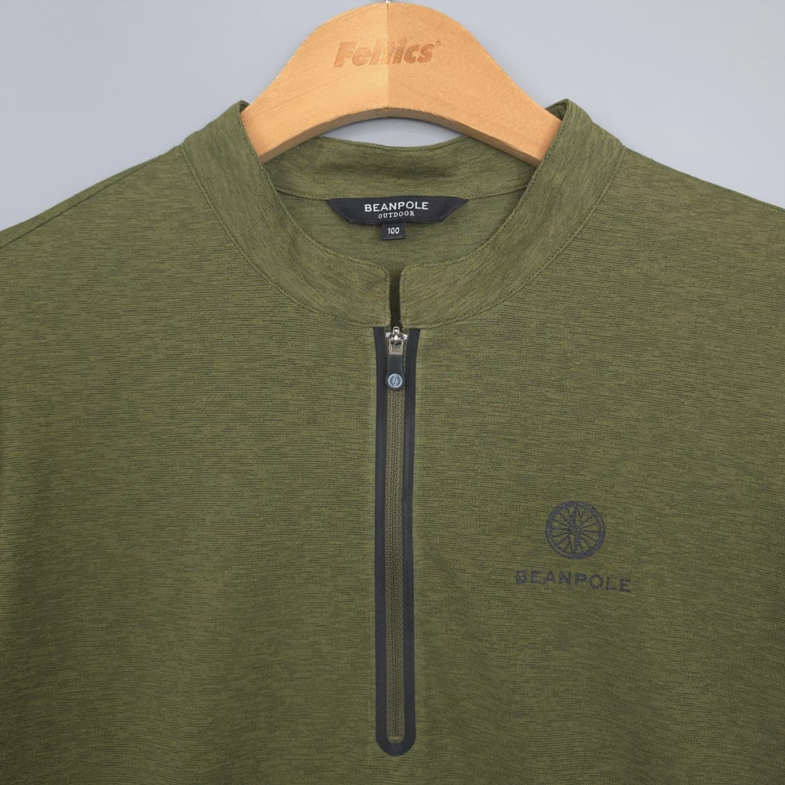 빈폴 BEANPOLE 아웃도어 집업 하프 티셔츠 카키 100 상품이미지2