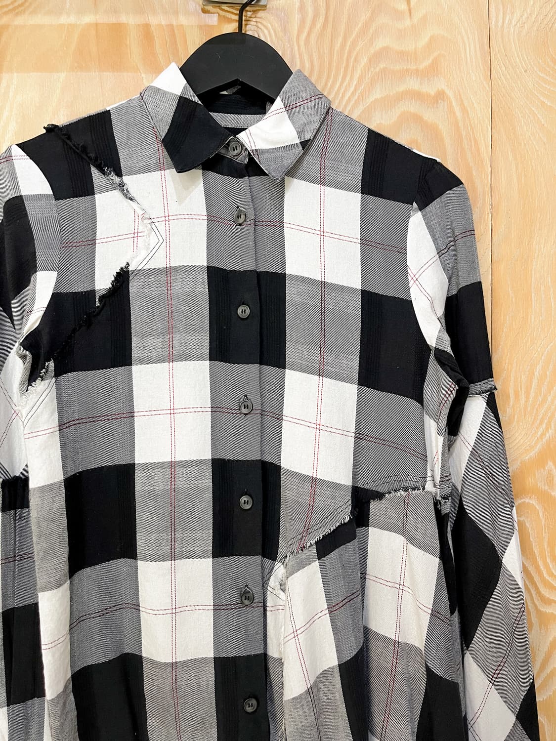 MM6 메종 마르지엘라 16s/s 언발란스 체크 셔츠 상품이미지3