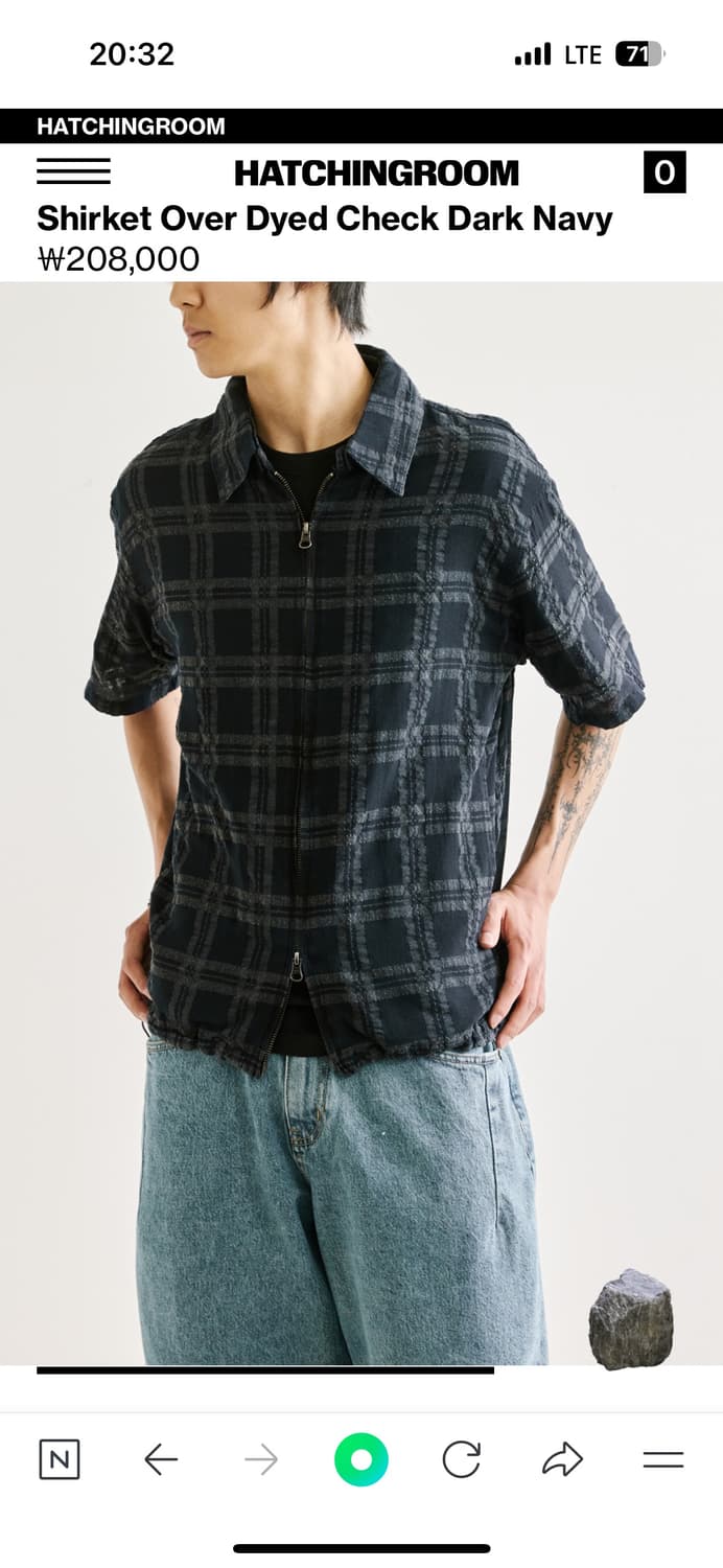 해칭룸 Shirket Over Dyed Check 다크네이비 상품이미지2