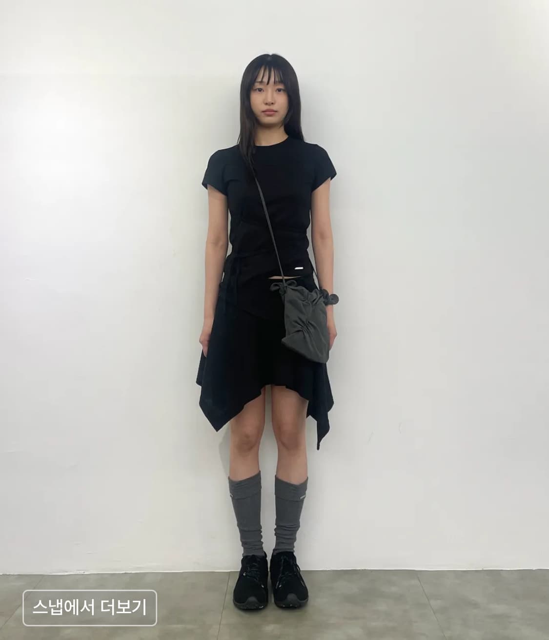 미세키 서울 Unbalanced folw mini skirt 블랙 상품이미지5