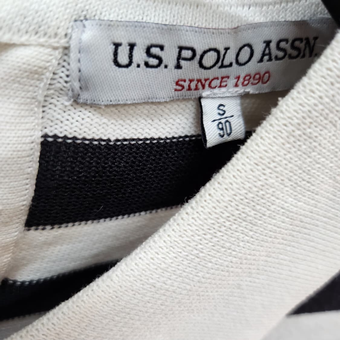 U.S폴로 로고 스트라이프 니트 반팔카라 S(S) 상품이미지6