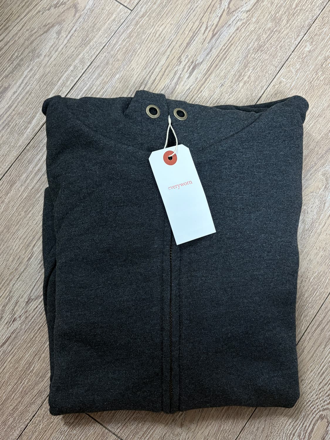 에브리원 라이트 후드집업 멜란지 블랙 2사이즈 상품이미지2